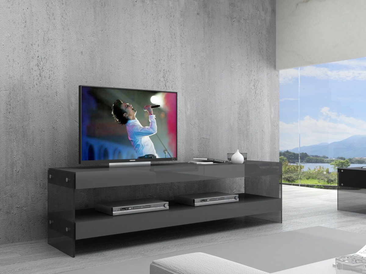 Cloud TV Base - Grey High Gloss - 19.9 x 59 x 18.1 in.