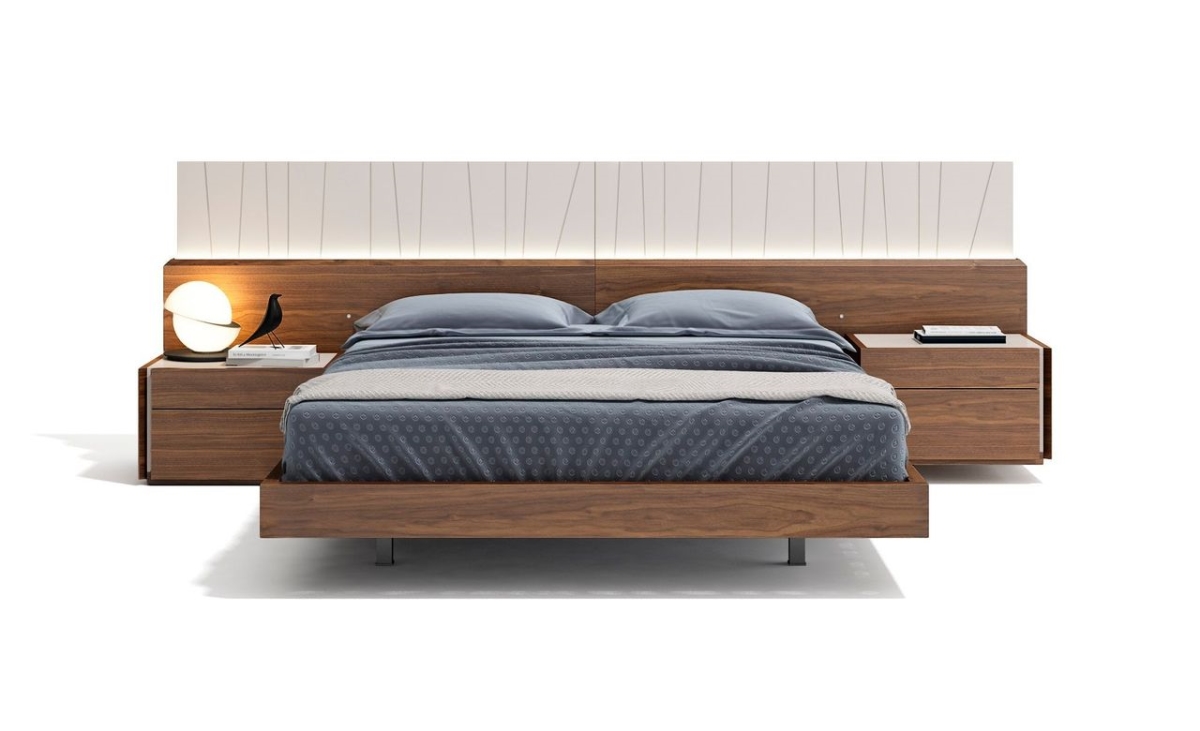 Porto Queen Size Bed - Walnut
