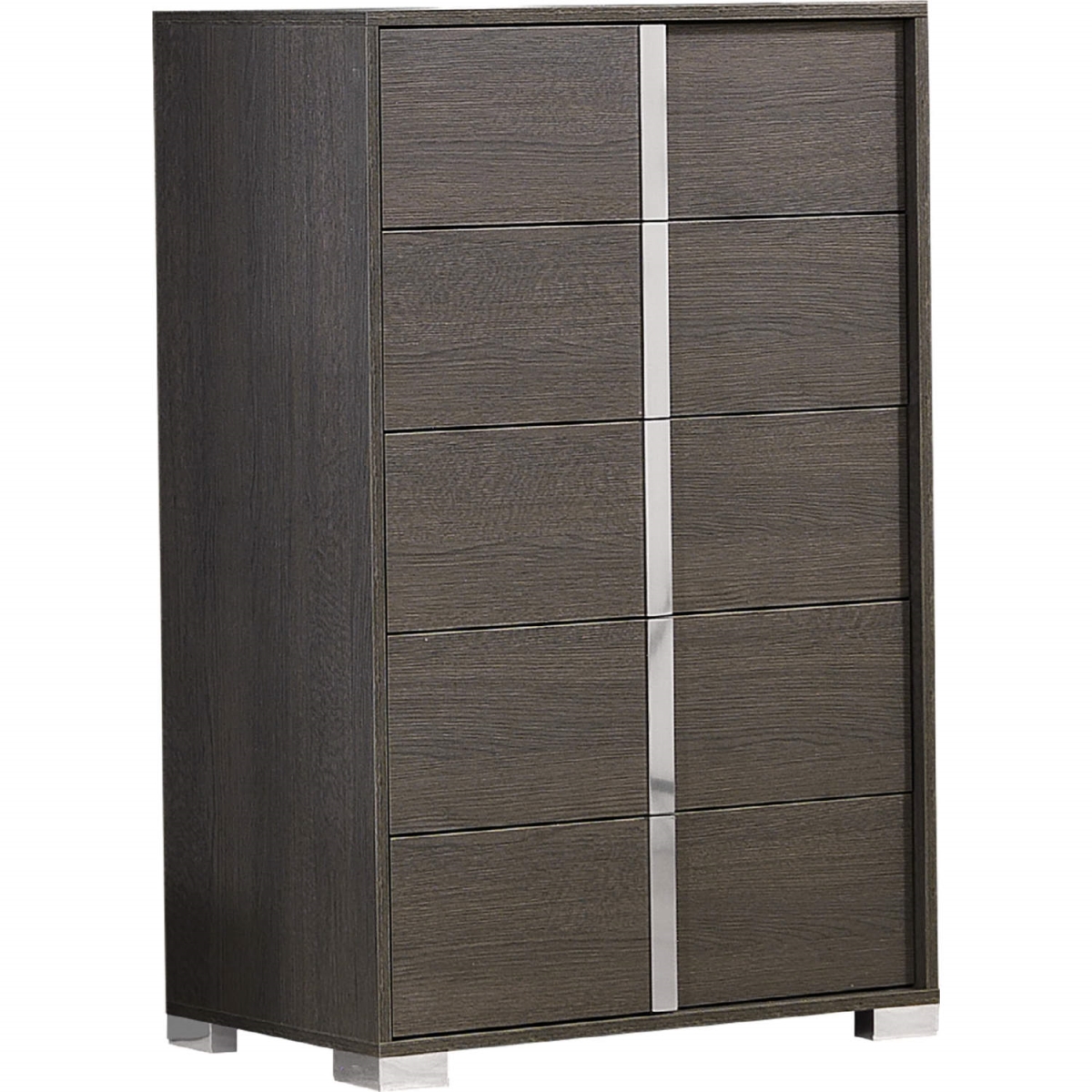 15544-C Alice Matte Chest, Gray & Chrome