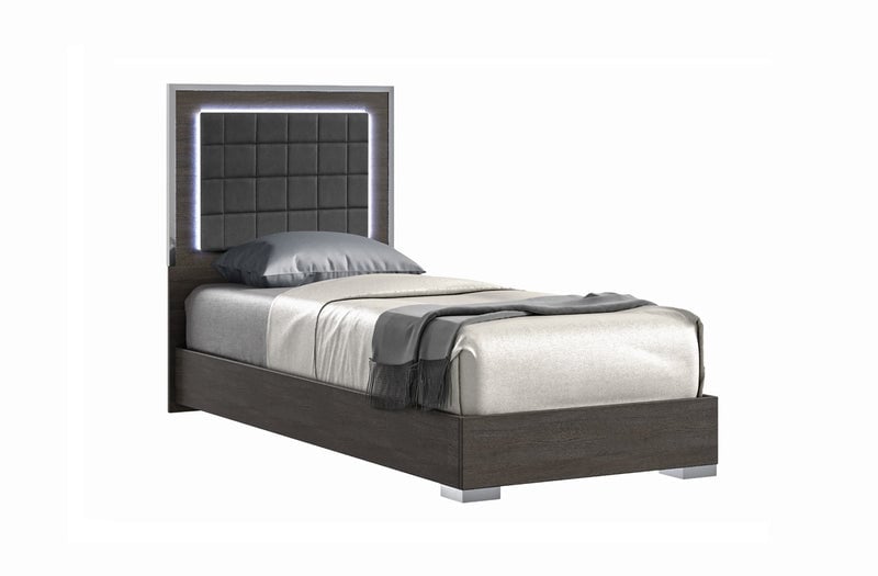 58 x 78 x 51 in. Alice Full Size Bed, Matte Gray