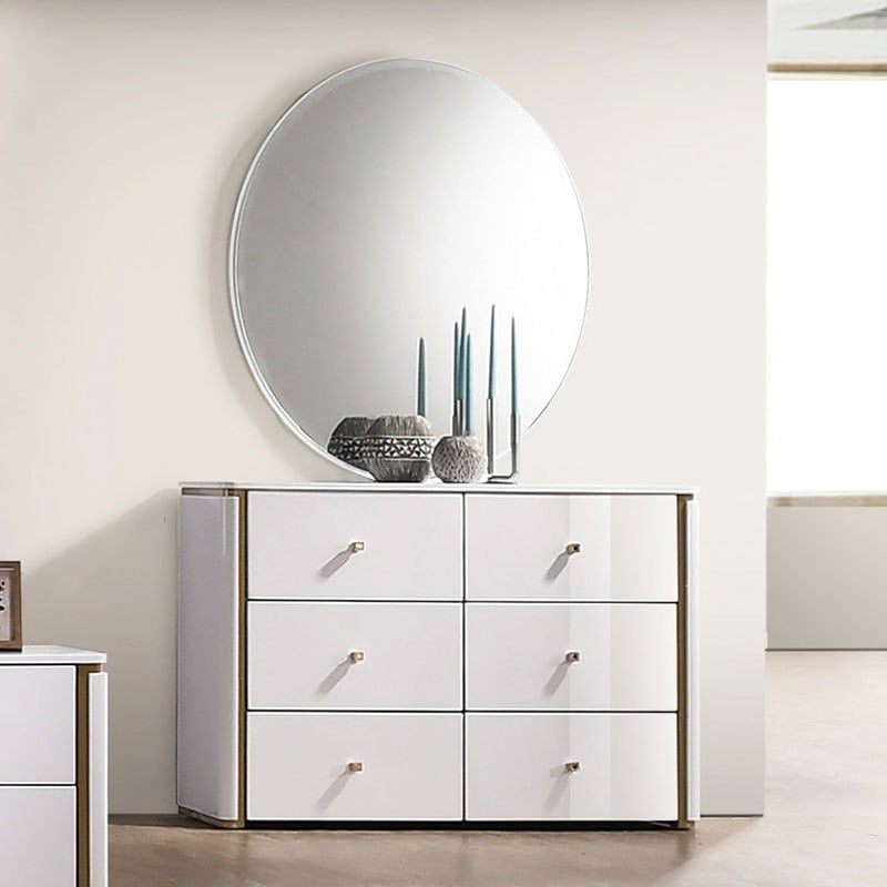 Lucera Dresser & Mirror, White