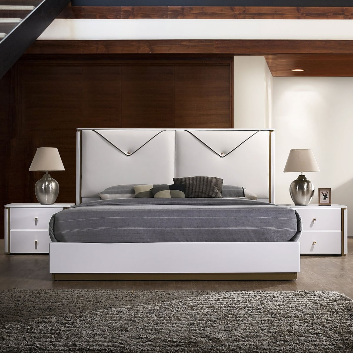 80 x 78 x 50 in. Lucera King Size Bed, White