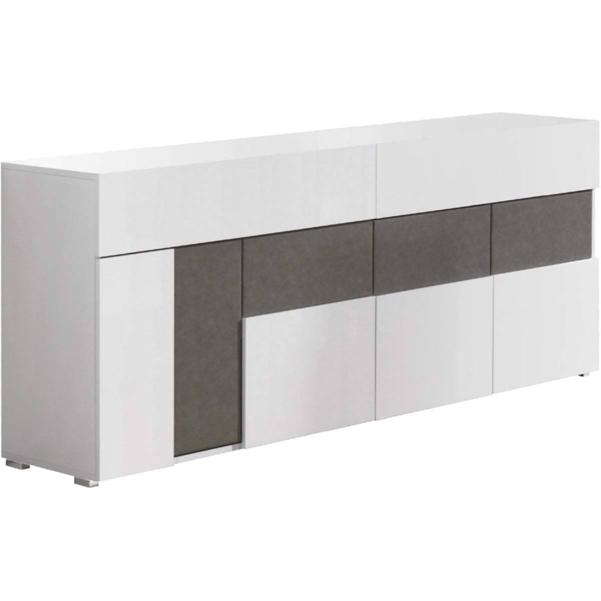 33 x 72 x 17 in. Luxuria Buffet, White & Gray