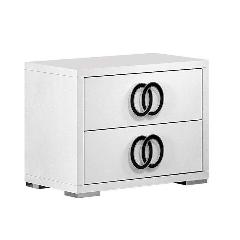 22 x 24 x 16 in. Luxuria Night Stand, White & Black