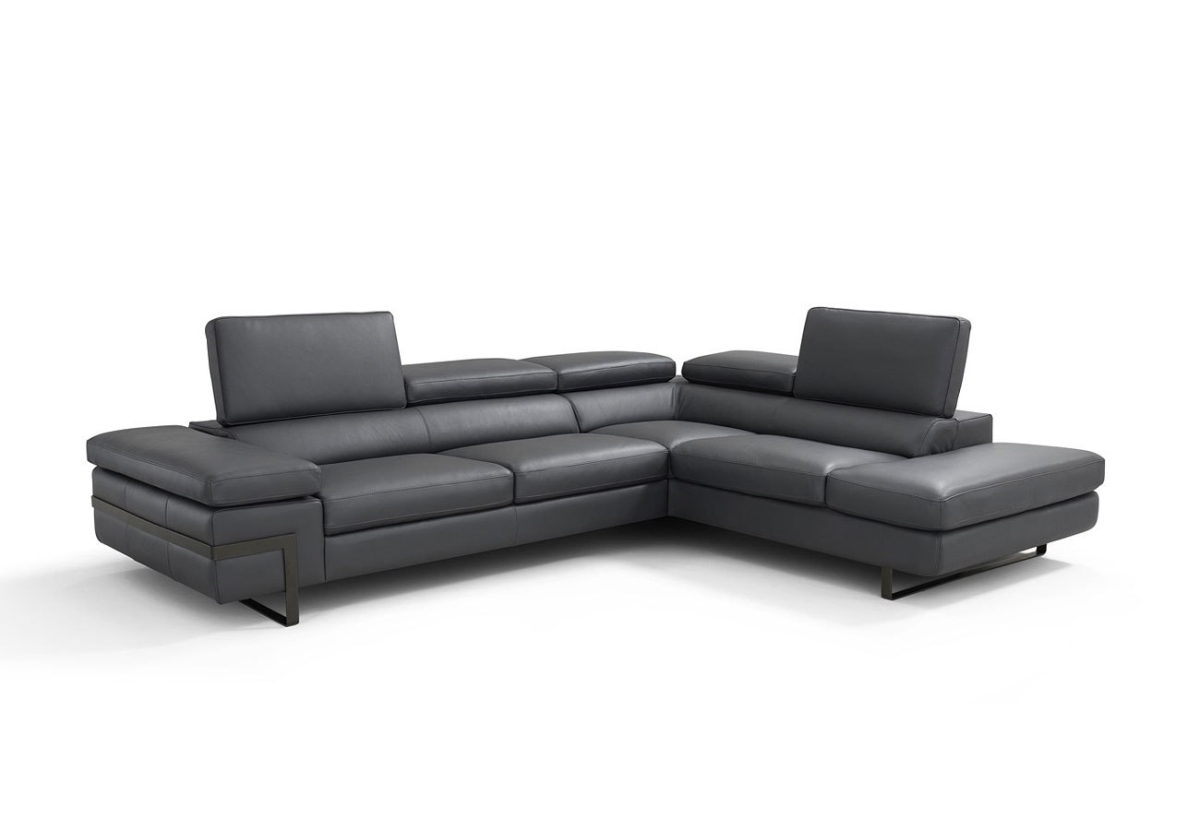 J & M Furniture 17775-RHFC 110 x 91 x 26-35 in. I867 Right Hand Facing Chaise, Dark Gray -  J&M Furniture