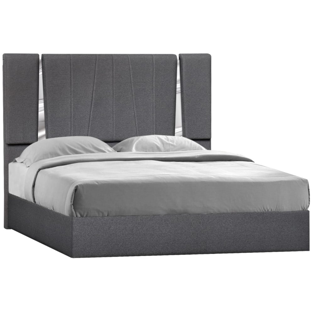 55.5 x 80 x 83.4 in. Matisse King Size Bed, Charcoal