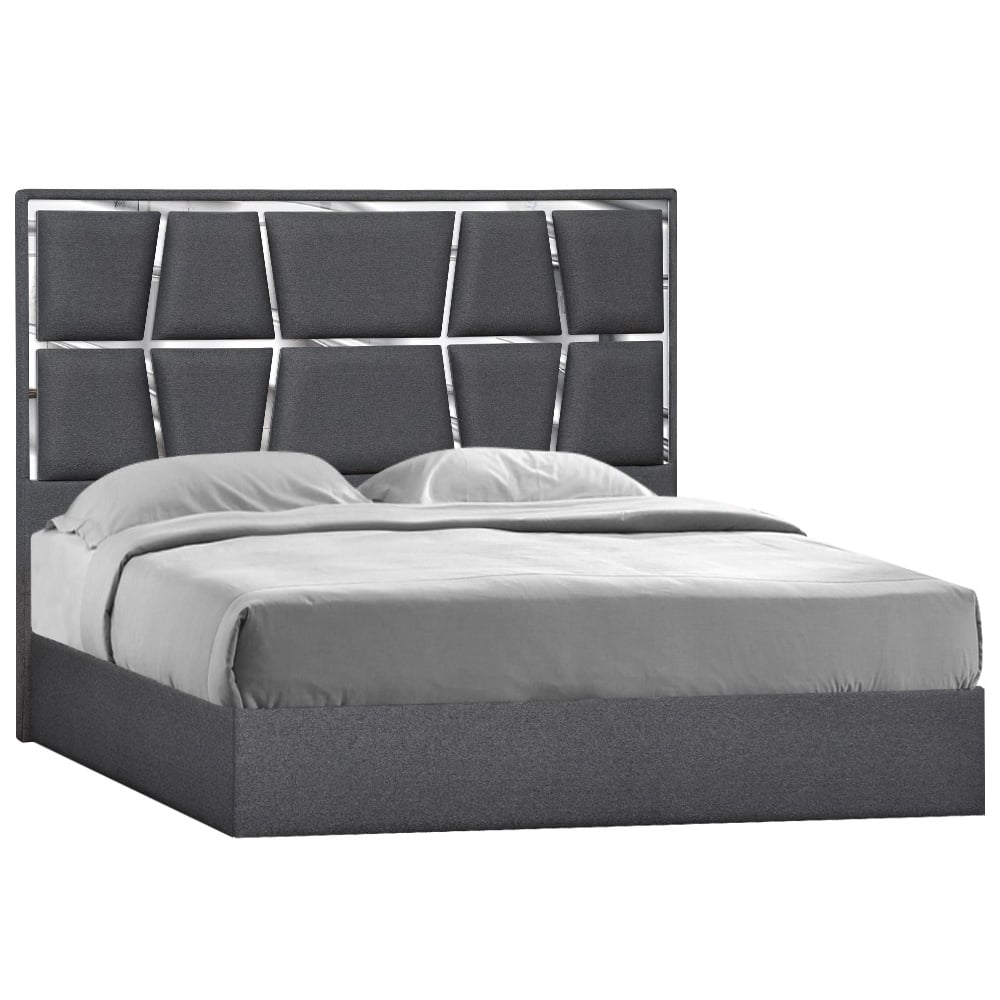 55.5 x 80 x 83.4 in. Degas King Size Bed, Charcoal