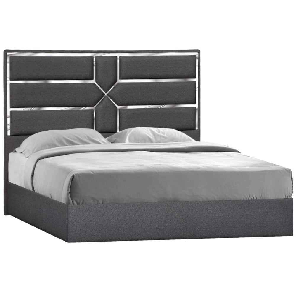 55.5 x 80 x 83.4 in. Da Vinci King Size Bed, Charcoal