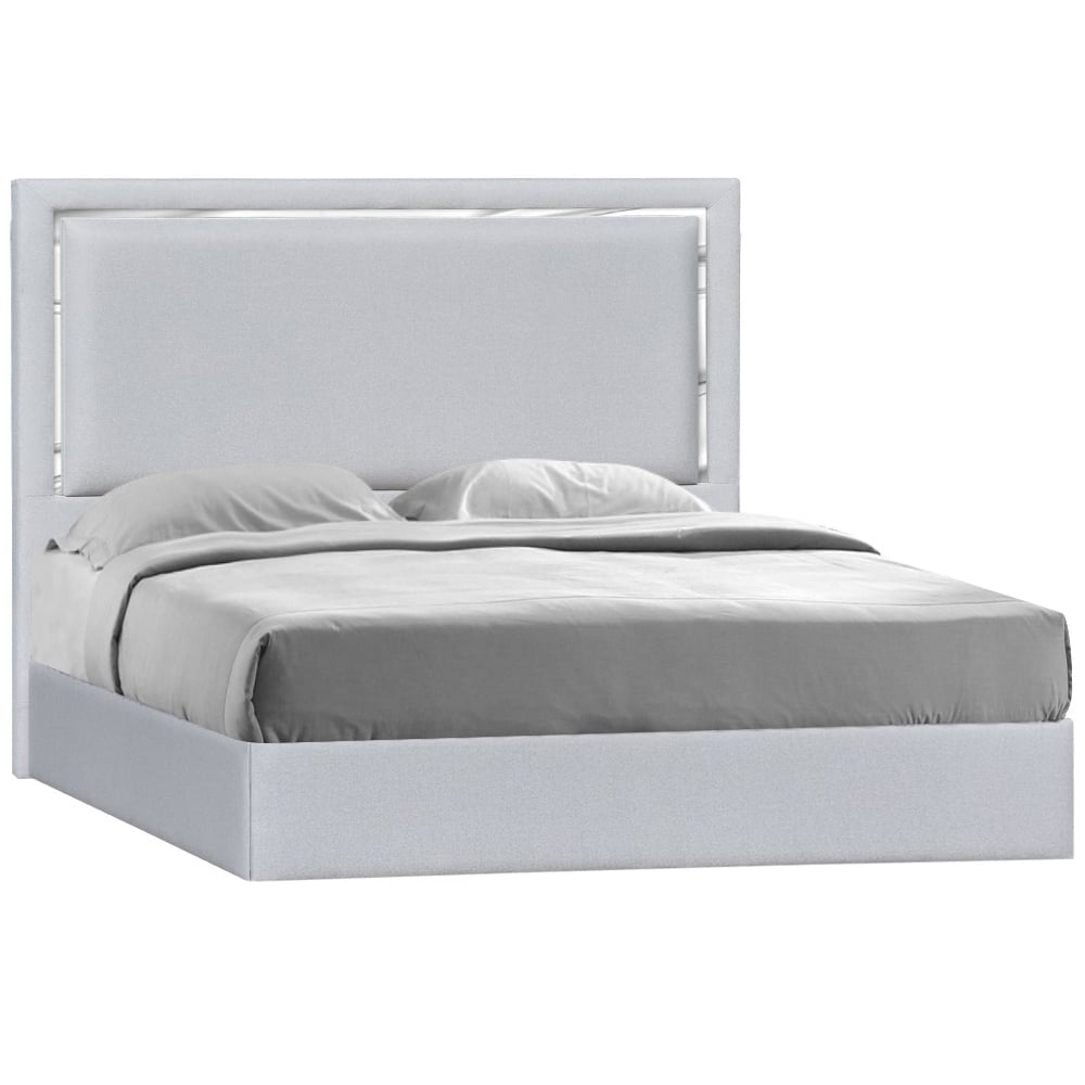55.5 x 80 x 83.4 in. Monet King Size Bed, Silver & Grey