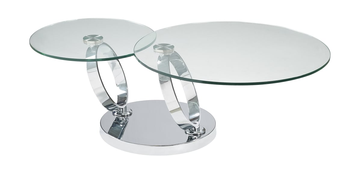 18883-CT Chicago Coffee Table, Clear & Chrome