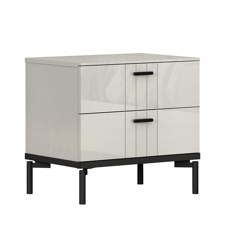 16.5 x 22 x 24 in. Bella Night Stand, Grey & Black