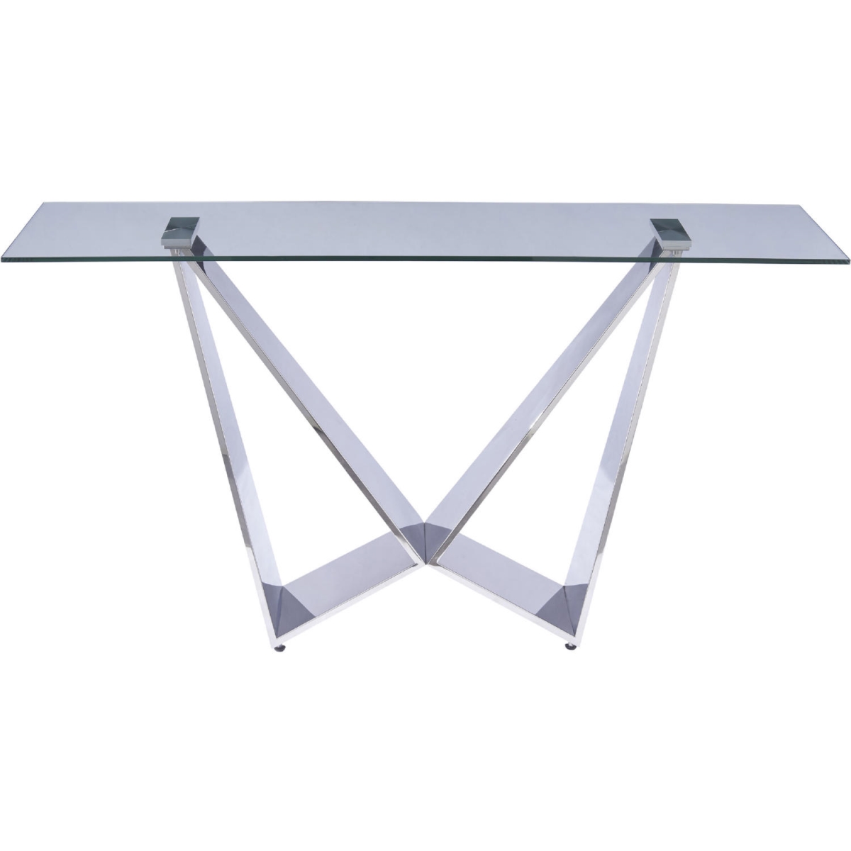 MC Harmony Console Table, Chrome & Tempered Glass