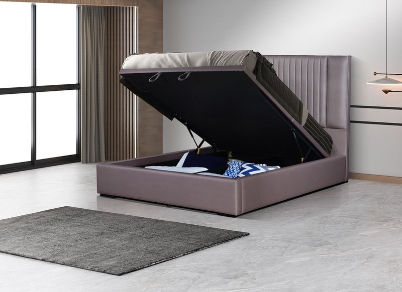 Picture of J&M Furniture 16778-K Nara Storage Bed&#44; Stone - King Size