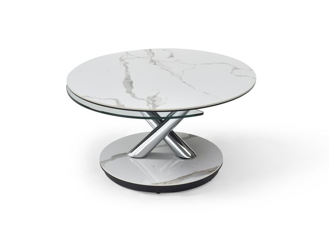 17436-CT MC Moon Coffee Table, White & Grey
