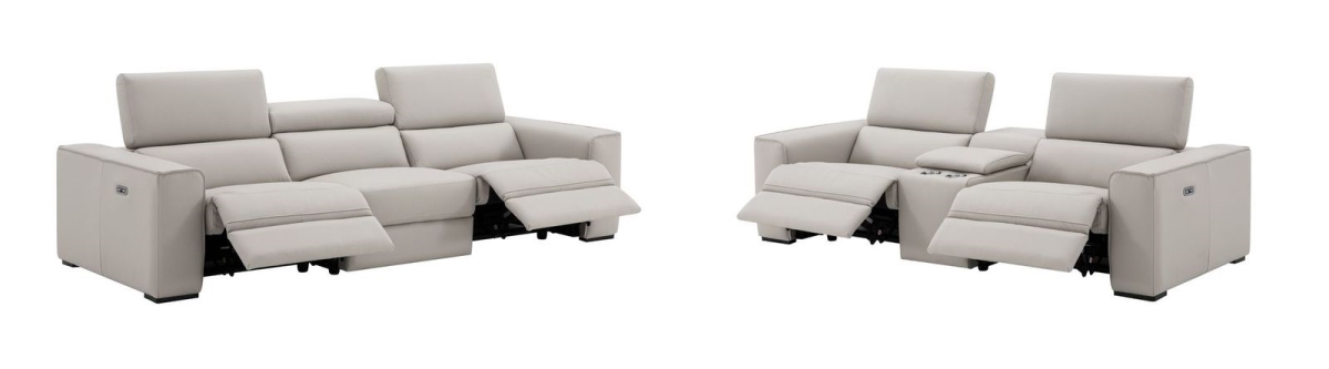 19111-L-C Picasso Loveseat with Console, Silver Grey
