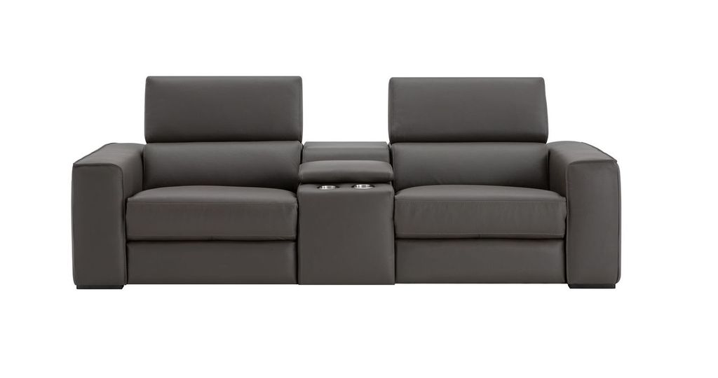 19222-L-C Picasso Loveseat with Console, Dark Grey