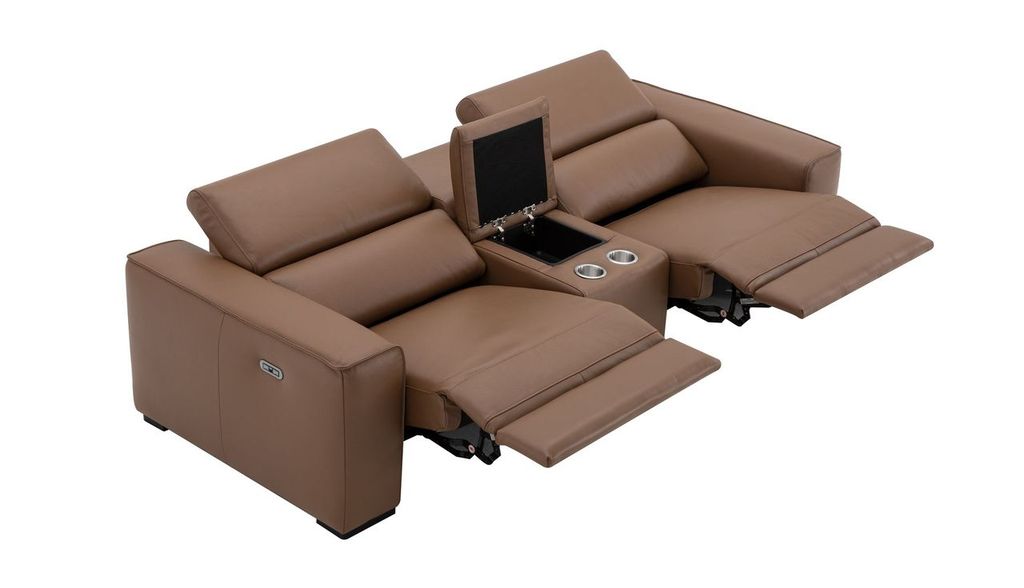 19444-L-C Picasso Loveseat with Console, Caramel