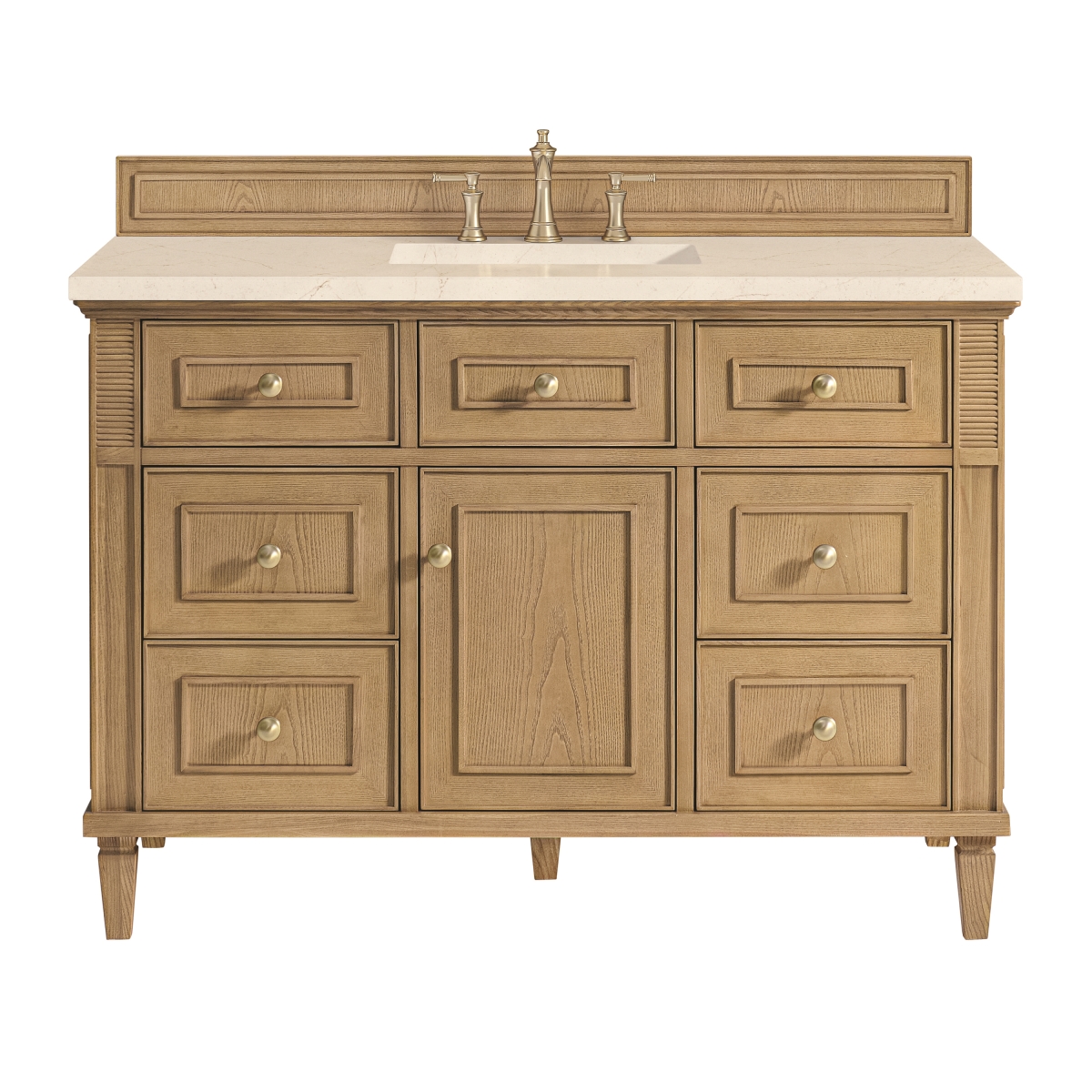 424-V48-LNO-3EMR 48 in. Lorelai Light Natural Oak Single Bathroom Vanity with 3 cm Eternal Marfil Quartz Top -  James Martin Vanities