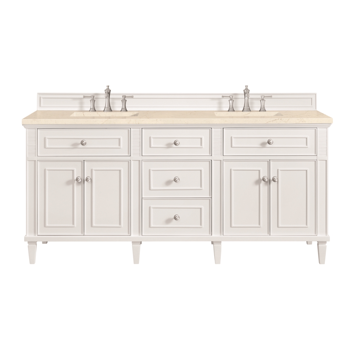 424-V72-BW-3EMR 72 in. Lorelai Double Vanity with 3 cm Eternal Marfil Quartz Top, Bright White -  James Martin Vanities