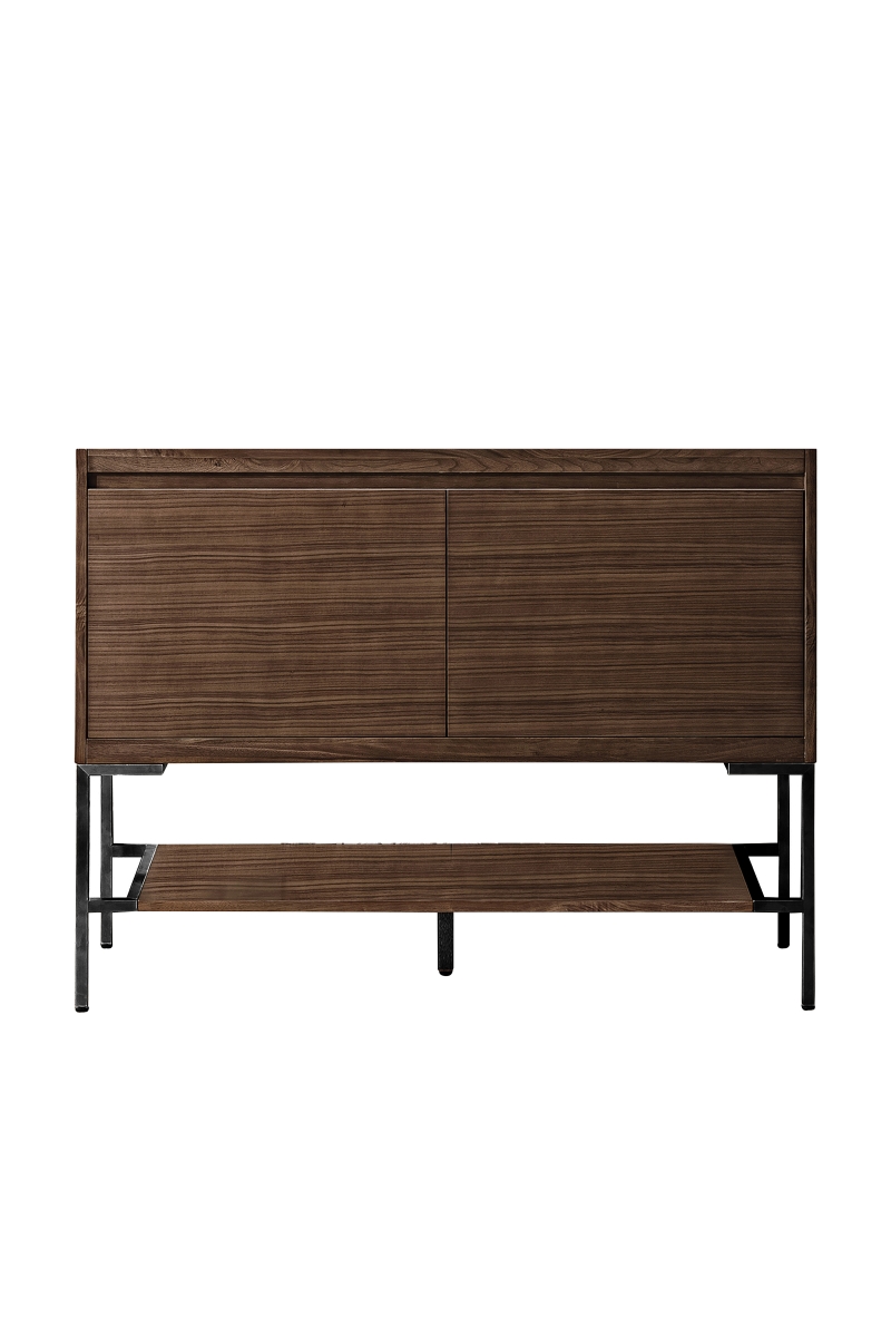 805-V47.3-WLT-MB 47.3 in. Single Vanity Cabinet, Mid-Century Walnut & Matte Black Base -  Mantova