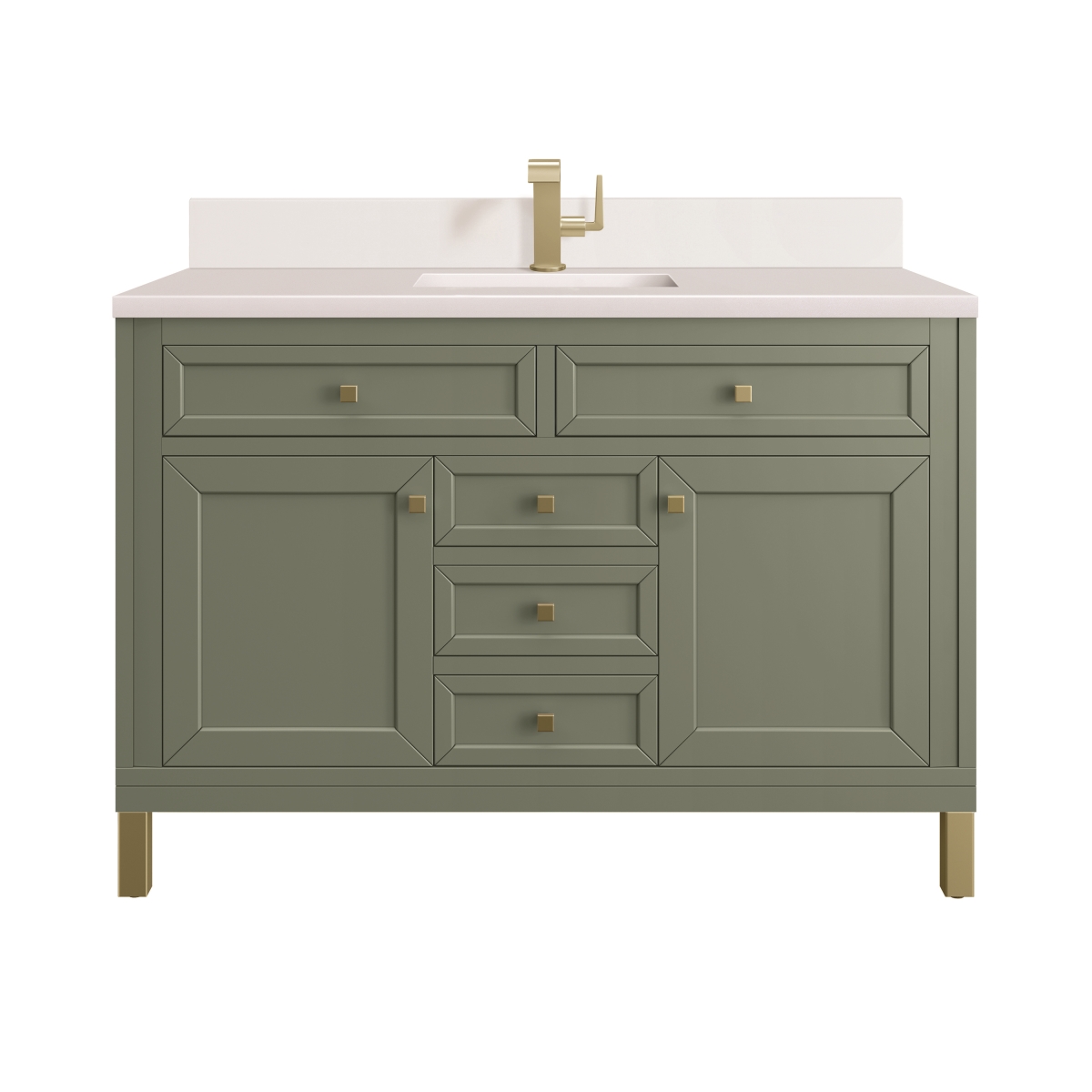 305-V48-SC-1WZ 48 in. Single Vanity, Smokey Celadon with Single Hole 3 cm White Zeus Top & Backsplash -  James Martin Vanities