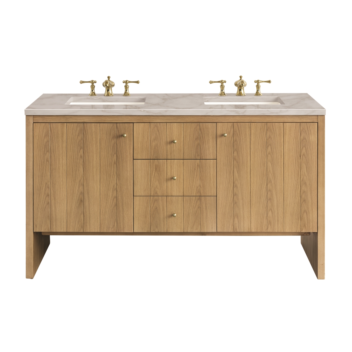 Hudson 60"" Double Bathroom Vanity -  James Martin Vanities, 435-V60D-LNO-3VSL