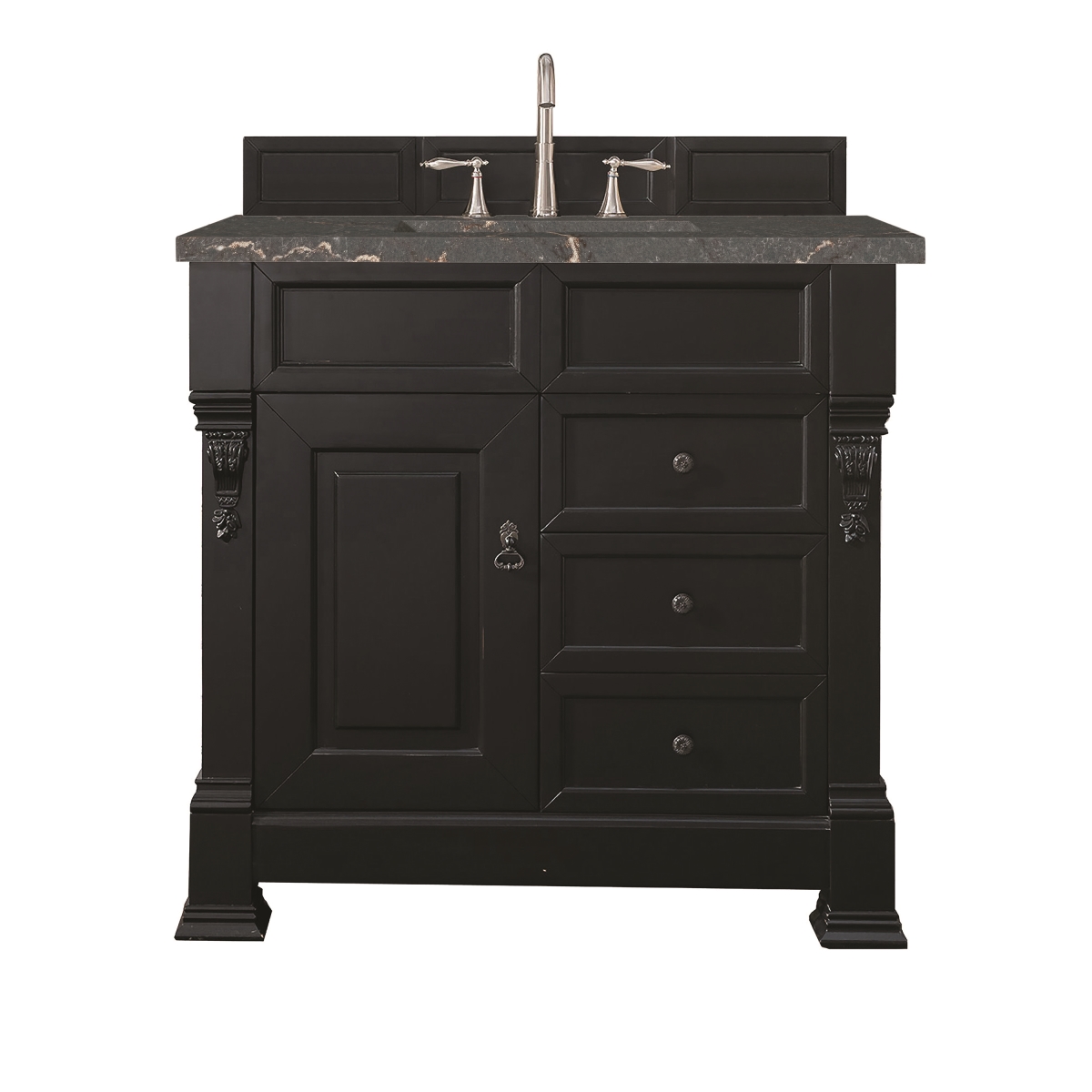 147-114-5536-3PBL 36 in. Single Vanity, Antique Black with 3 cm Parisien Bleu Quartz Top -  James Martin Vanities