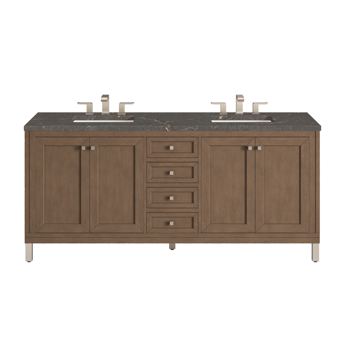 305-V72-WWW-3PBL 72 in. Double Vanity, Whitewashed Walnut with 3 cm Parisien Bleu Quartz Top -  James Martin Vanities