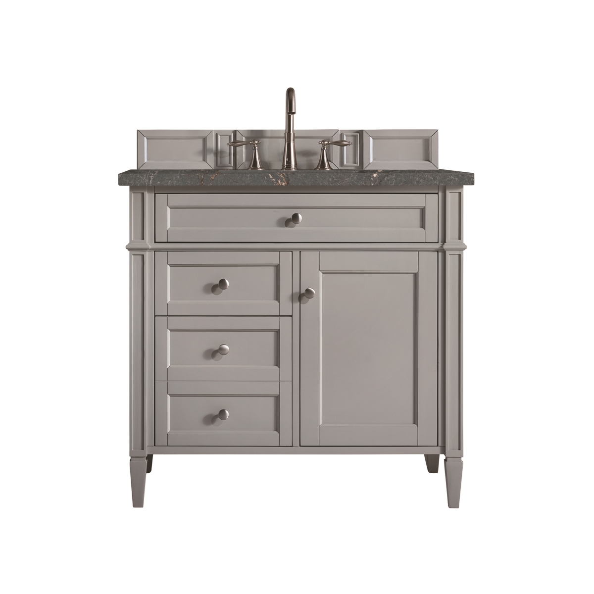 650-V36-UGR-3PBL 36 in. Single Vanity, Urban Gray with 3 cm Parisien Bleu Quartz Top -  James Martin Vanities