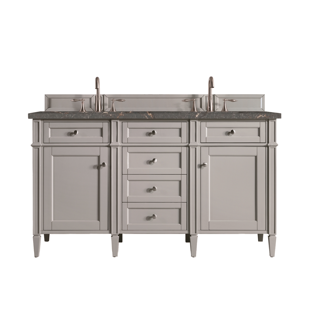 650-V60D-UGR-3PBL 60 in. Double Vanity, Urban Gray with 3 cm Parisien Bleu Quartz Top -  James Martin Vanities