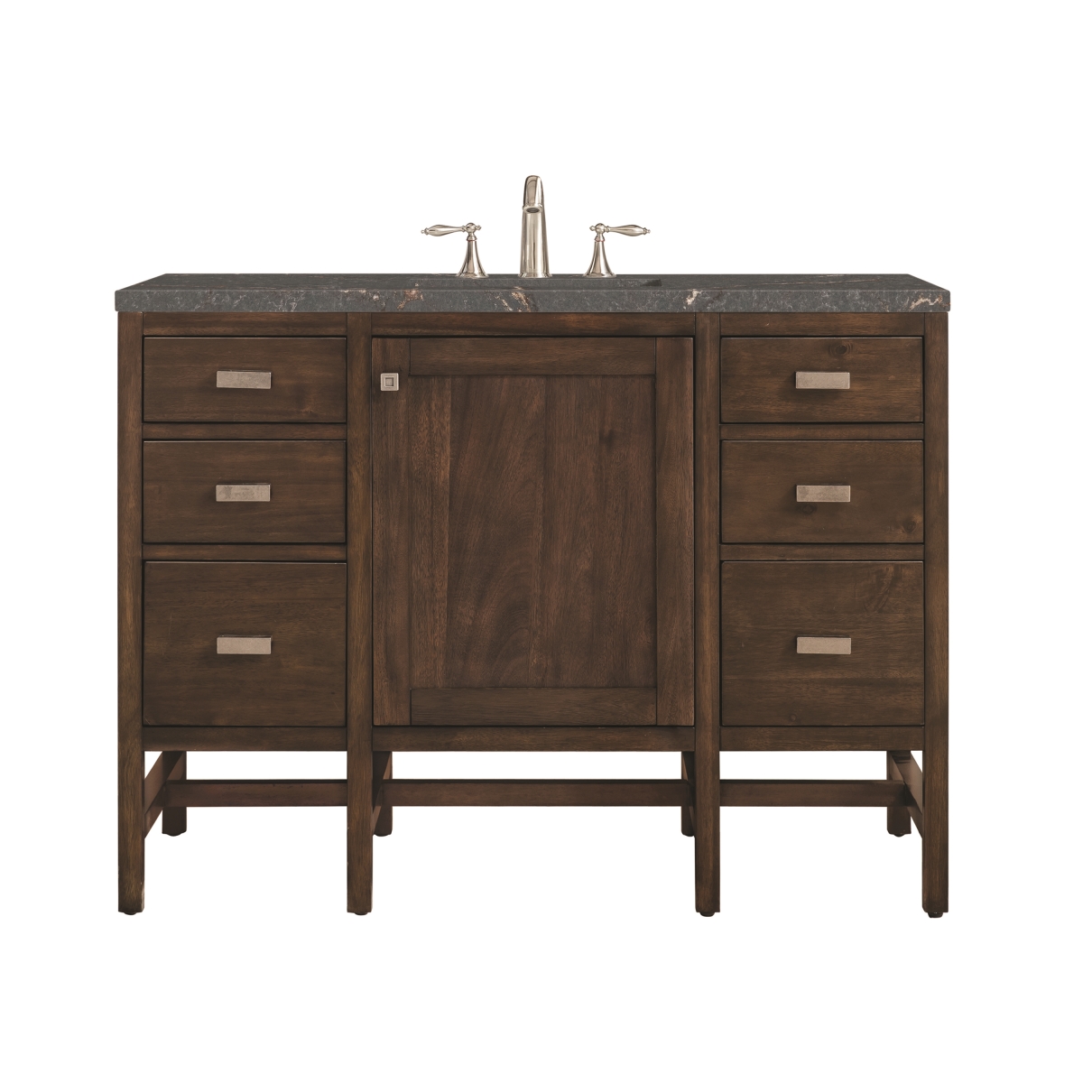 Picture of Addison E444-V48-MCA-3PBL 48 in. Single Vanity&#44; Mid-Century Acacia with 3 cm Parisien Bleu Quartz Top