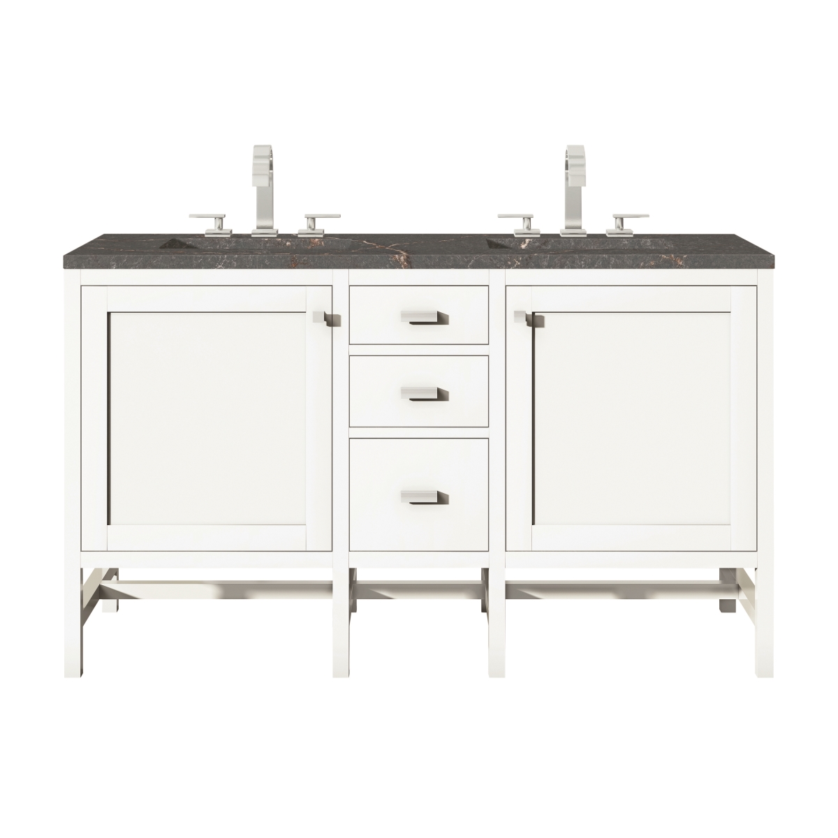 Picture of Addison E444-V60D-GW-3PBL 60 in. Double Vanity with 3 cm Parisien Bleu Quartz Top&#44; Glossy White