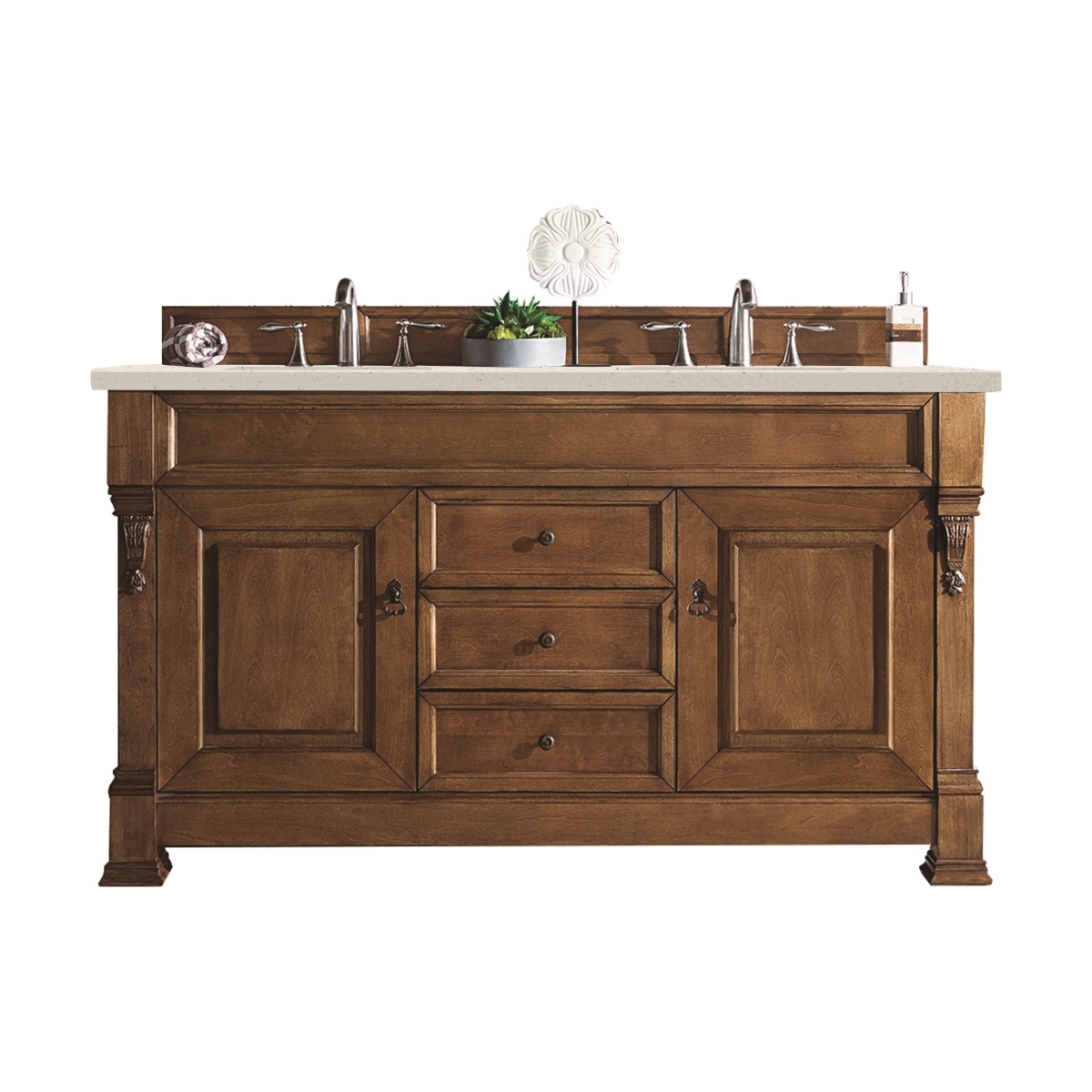 147-114-5671-3LDL 60 in. Double Vanity, Country Oak with 3 cm Lime Delight Quartz Top -  James Martin Vanities