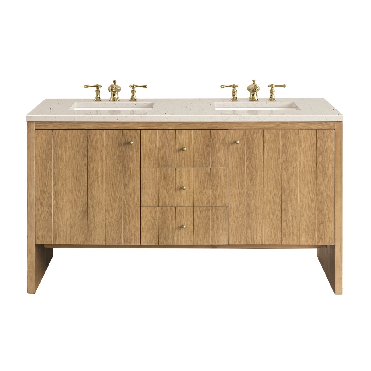 Hudson 60"" Double Bathroom Vanity -  James Martin Vanities, 435-V60D-LNO-3LDL