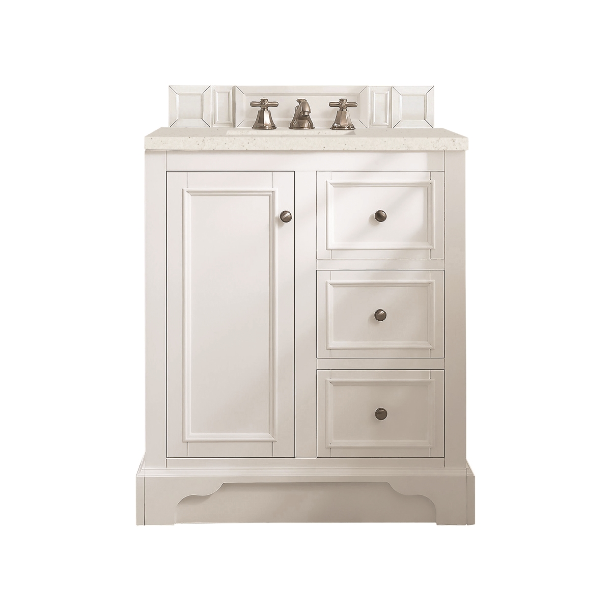 825-V30-BW-3LDL 30 in. Single Vanity, Bright White with 3 cm Lime Delight Quartz Top -  James Martin Vanities