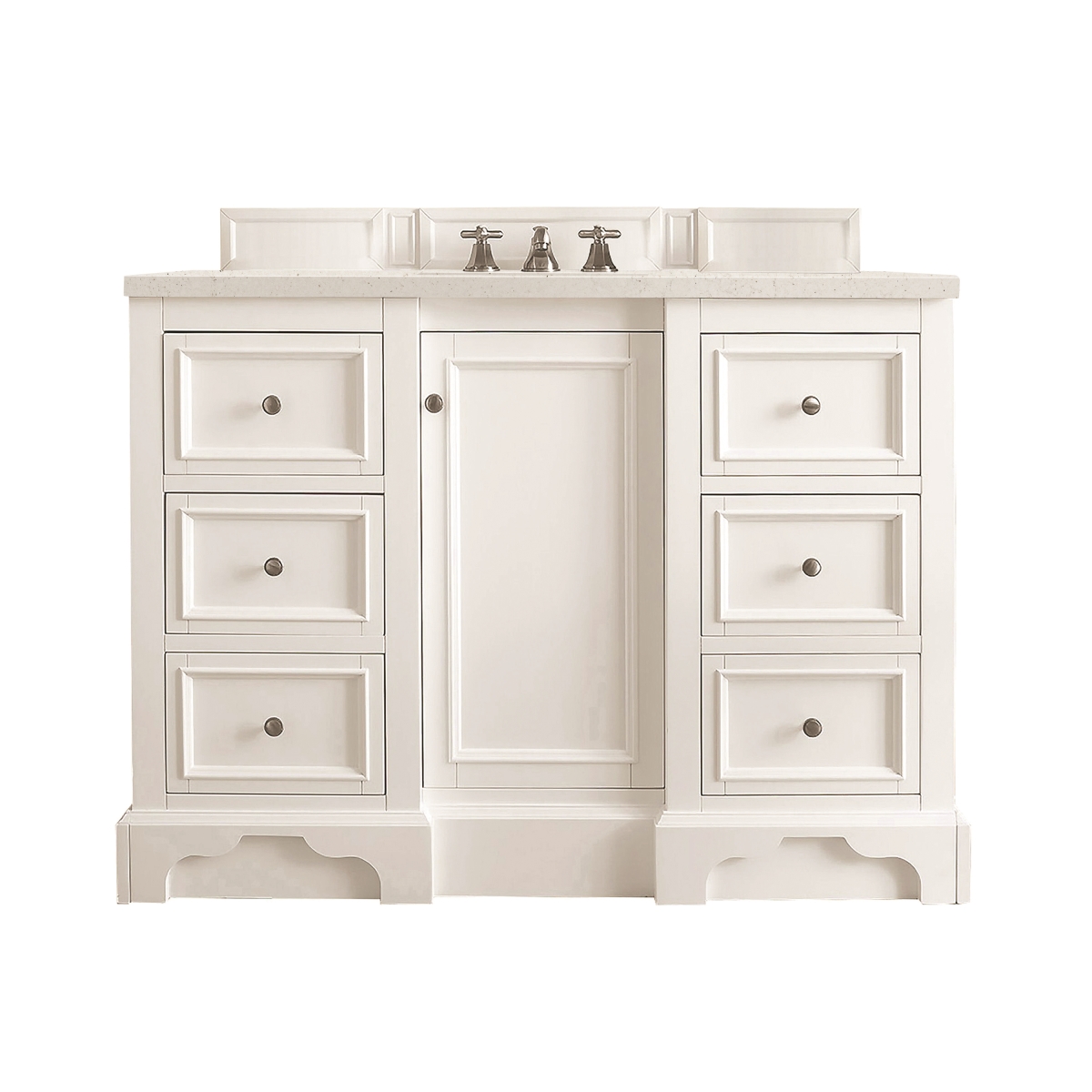 825-V48-BW-3LDL 48 in. Single Vanity, Bright White with 3 cm Lime Delight Quartz Top -  James Martin Vanities