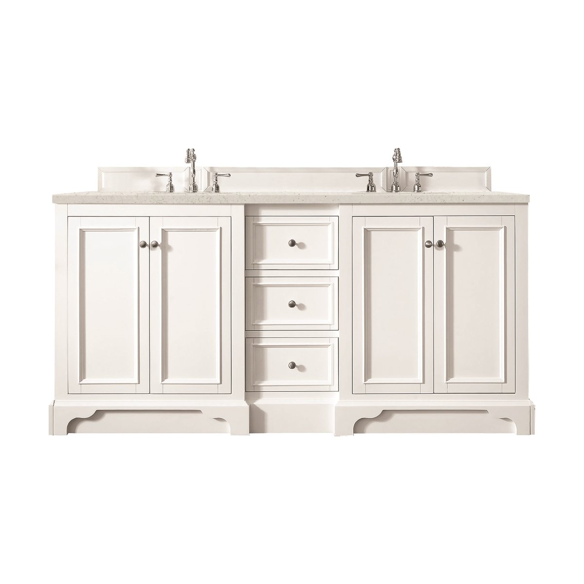 825-V72-BW-3LDL 72 in. Double Vanity, Bright White with 3 cm Lime Delight Quartz Top -  James Martin Vanities