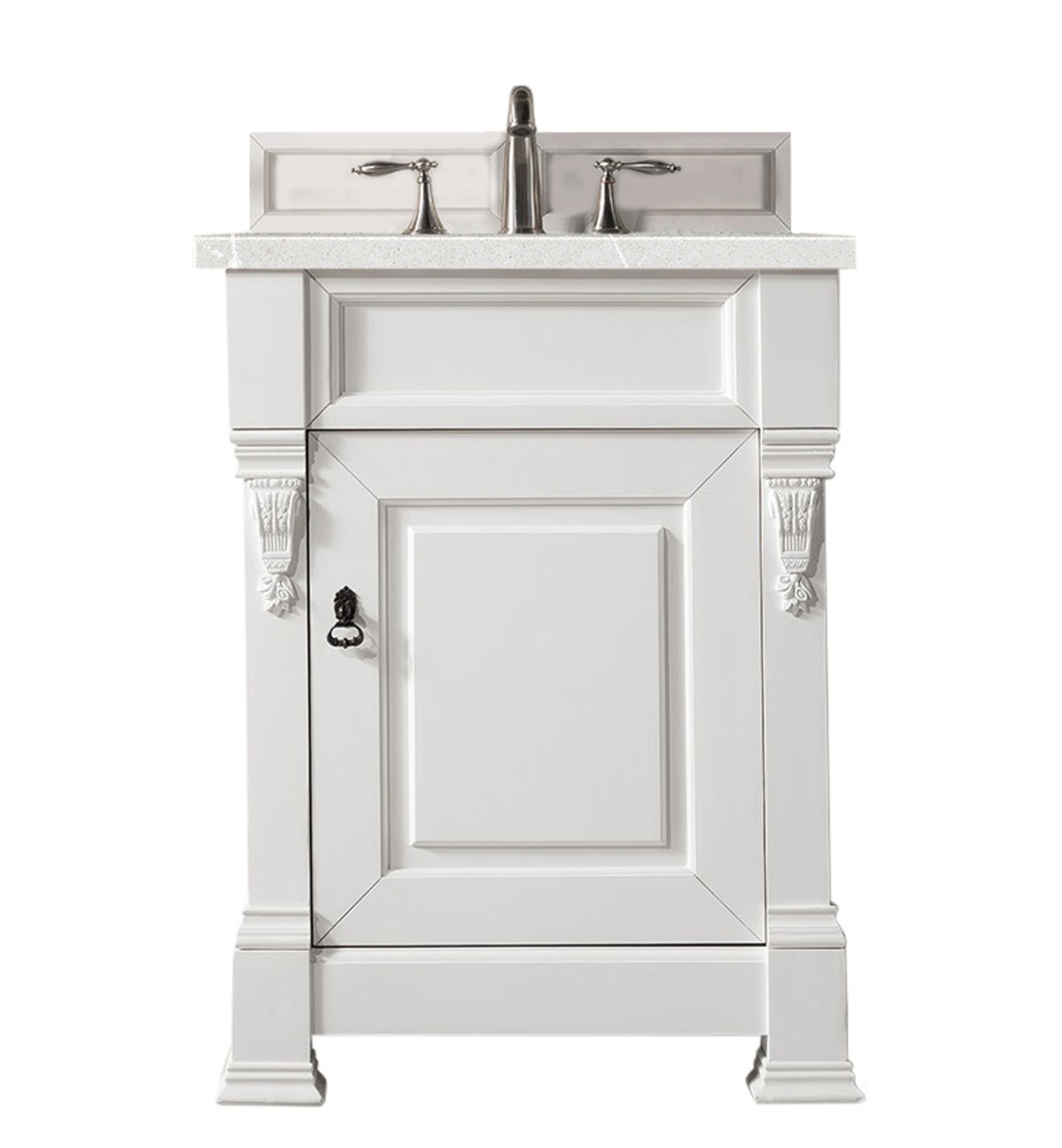 147-V26-BW-3ESR 26 in. Brookfield Single Vanity with 3 CM Eternal Serena Quartz Top  Bright White -  James Martin Vanities