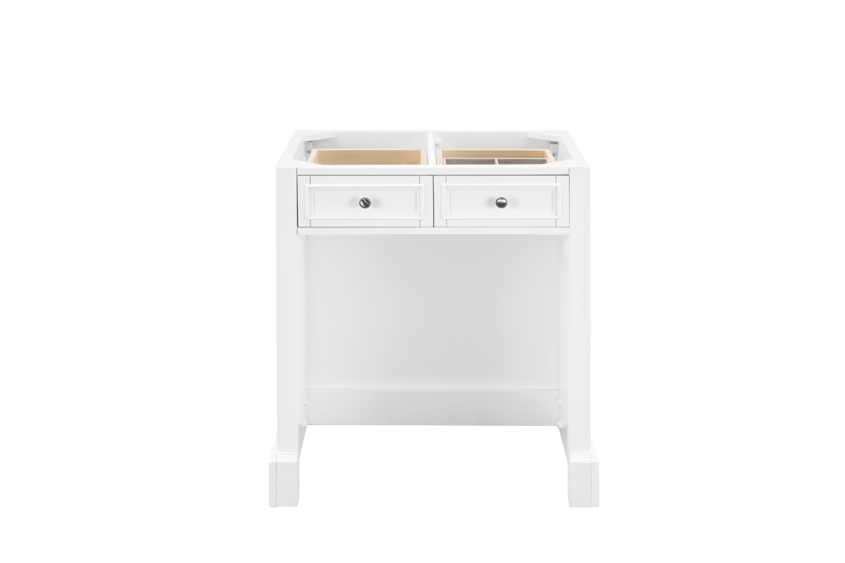 825-CU30-BW-3GEX 30 in. De Soto Makeup Countertop Unit with 3 CM Grey Expo Quartz Top  Bright White -  James Martin Vanities