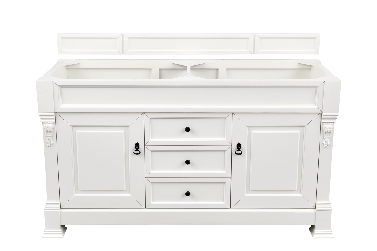 147-V60D-BW-3GEX 60 in. Brookfield Double Vanity with 3 CM Grey Expo Quartz Top  Bright white -  James Martin Vanities