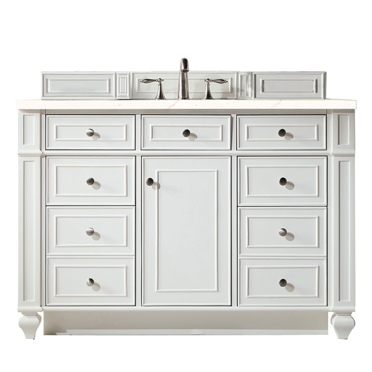 157-V48-BW-3EMR 48 in. Bristol Single Vanity with 3 cm Eternal Marfil Quartz Top  Bright White -  James Martin Vanities