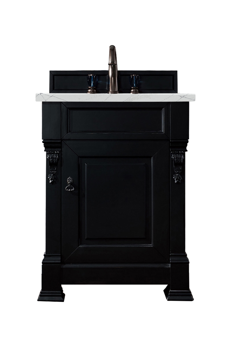 147-114-V26-AQB-3ENC 26 in. Brookfield Single Vanity with 3 cm Ethereal Noctis Quartz Top  Antique Black -  James Martin Vanities