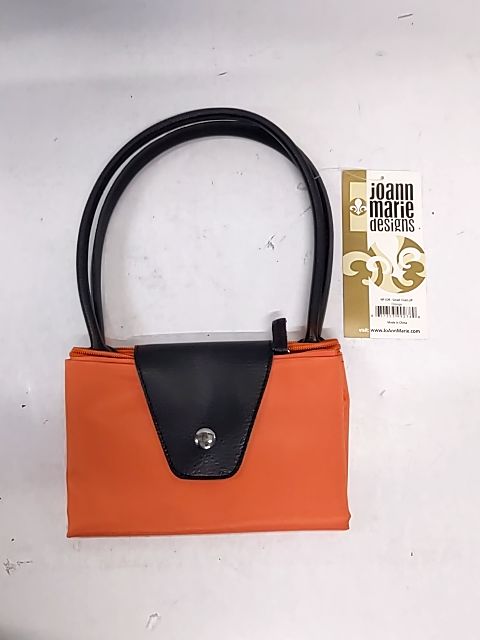 Small Fold-Up Bag Orange & Black Handle
