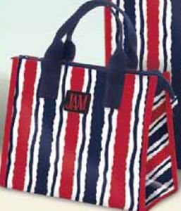 Joann Marrie Designs P2LBMS Polypropylene Marina Stripe Lunch Bag - Red, White & Blue