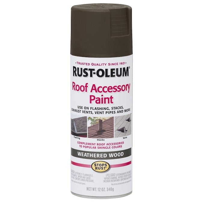 Rust-Oleum Stops Rust Roof Accessory Spray Paint 12 oz, Weathered Wood (285217)