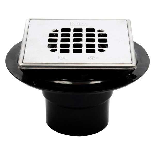 4.54 x 4.54 in. Square Low Profile Snap-In Strainer with Ring Drain Stainless Steel