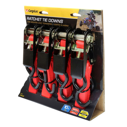 Picture of Allied International 42455 10 ft. x 1 in. Tie Downs Ratchet&#44; Red - 4 Count