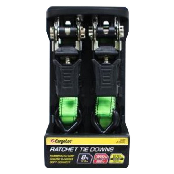 Picture of Cargoloc 42460 8 ft. x 1 in. Premium Tie Downs Ratchet&#44; Green - 2 Count