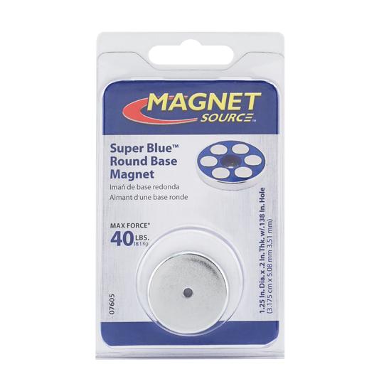Picture of Master Magnetics 07605 1.25 x 0.2 in. Super Blue Neodymium Round Base Magnet&#44; Chrome