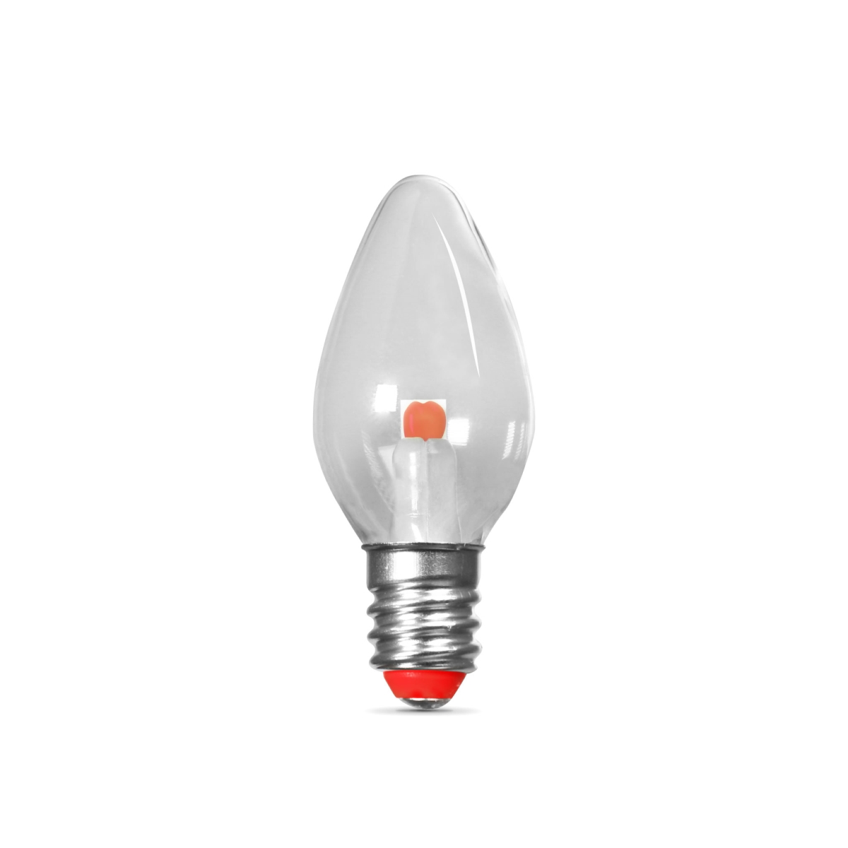 BPC7-R-LEDG2-2 0.25W E12 C7 LED Non-Dimmable Night Light Bulbs, Red - 2 Count -  Feit Electric, BPC7/R/LEDG2/2